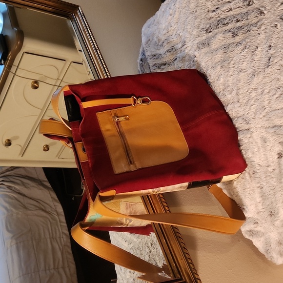 Mario Hernandez butterfly multi color leather/suede purse - Picture 5 of 7